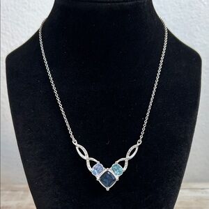 NRT division of Avon Silver and Blue Gemstone Necklace